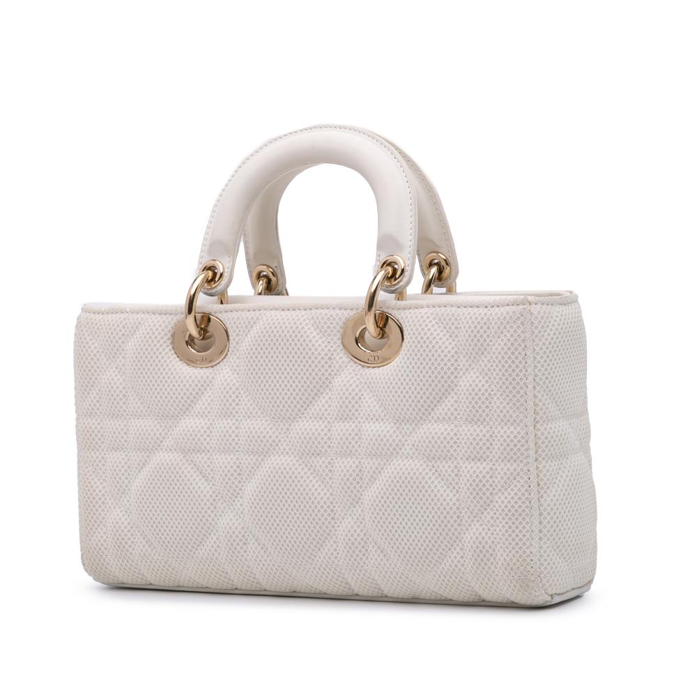 Christian Dior B Dior White N/a Fabric Medium Technical Macrocannage Lady D Joy Italy