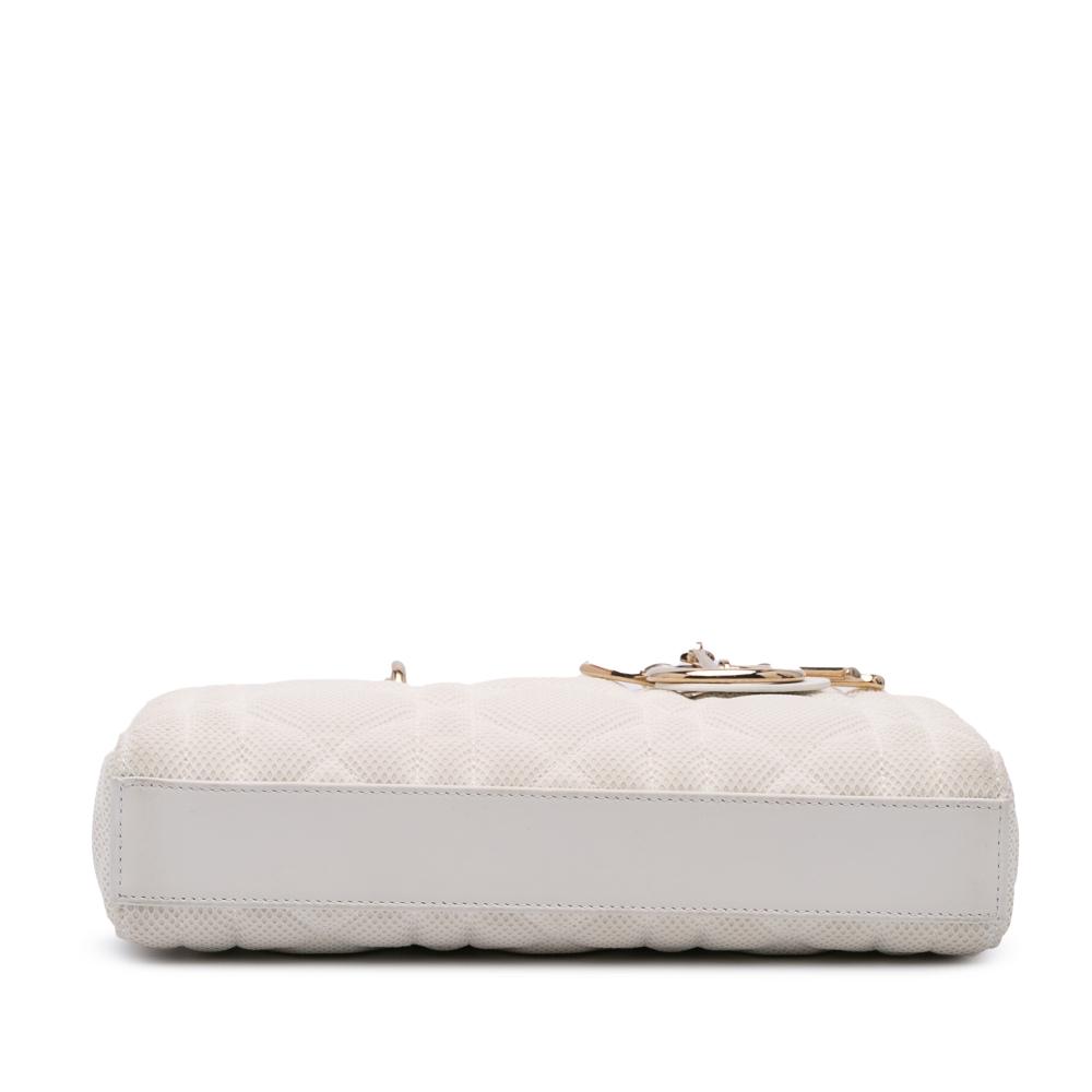 Christian Dior B Dior White N/a Fabric Medium Technical Macrocannage Lady D Joy Italy