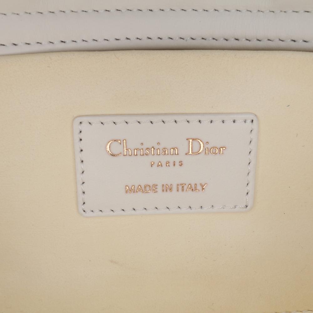Christian Dior B Dior White N/a Fabric Medium Technical Macrocannage Lady D Joy Italy