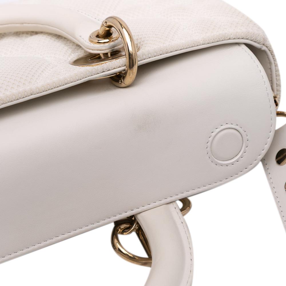 Christian Dior B Dior White N/a Fabric Medium Technical Macrocannage Lady D Joy Italy