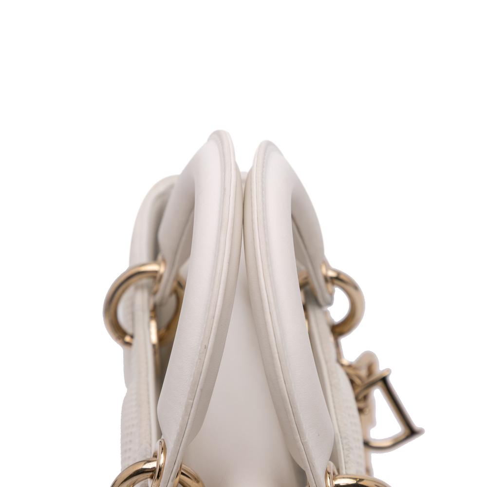 Christian Dior B Dior White N/a Fabric Medium Technical Macrocannage Lady D Joy Italy
