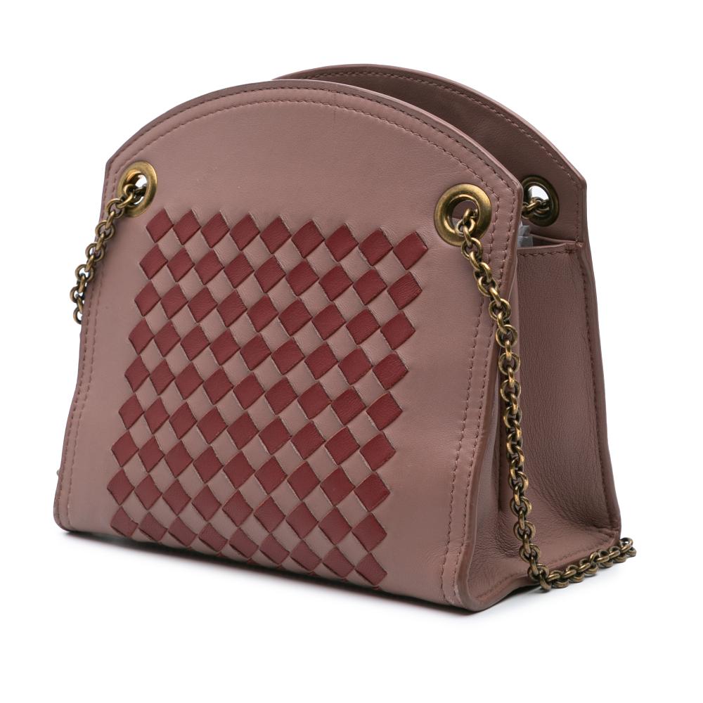 Bottega Veneta B Bottega Veneta Pink Nappa Leather Leather Nappa Intrecciato Chain Wallet Italy