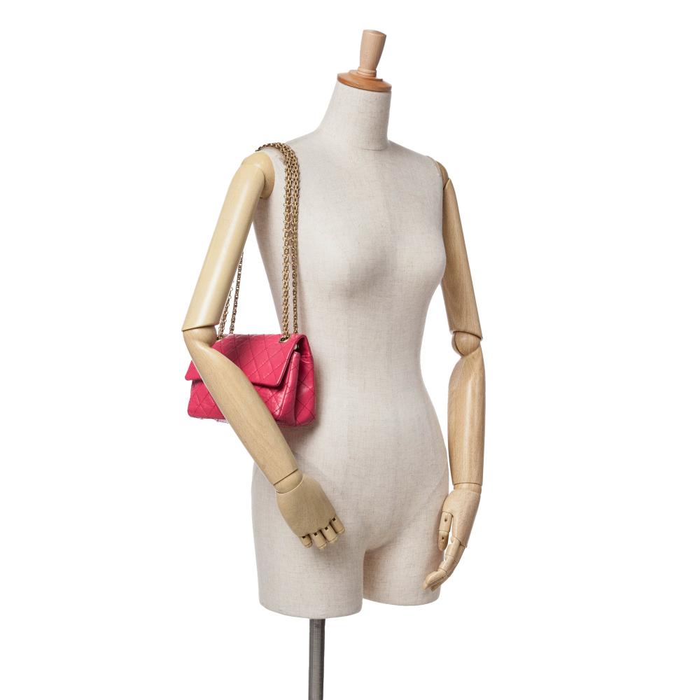 Chanel B Chanel Pink Dark Pink Calf Leather Mini Reissue 2.55 skin Flap France