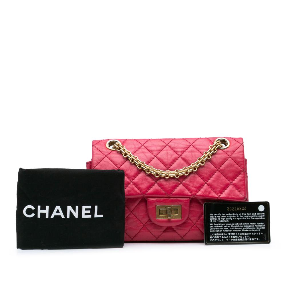 Chanel B Chanel Pink Dark Pink Calf Leather Mini Reissue 2.55 skin Flap France