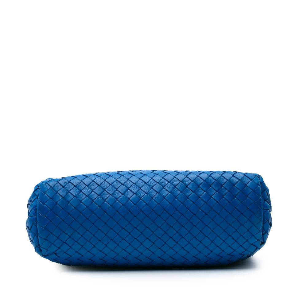 Bottega Veneta B Bottega Veneta Blue Nappa Leather Leather Medium Nappa Intrecciato Olimpia Shoulder Bag Italy