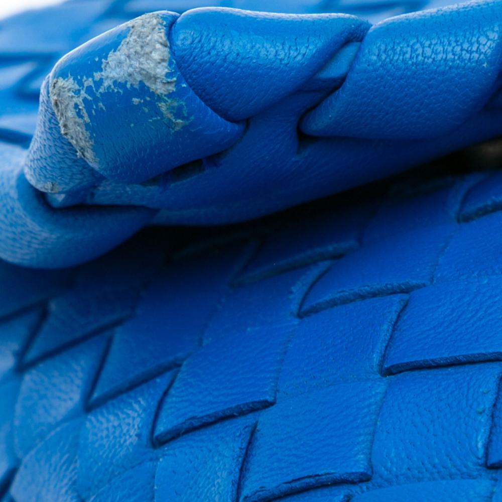 Bottega Veneta B Bottega Veneta Blue Nappa Leather Leather Medium Nappa Intrecciato Olimpia Shoulder Bag Italy