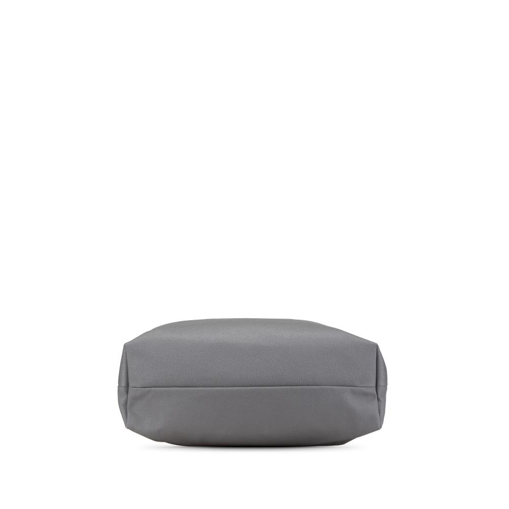 Gucci AB Gucci White with Gray Canvas Fabric Embossed Logo Tote Italy