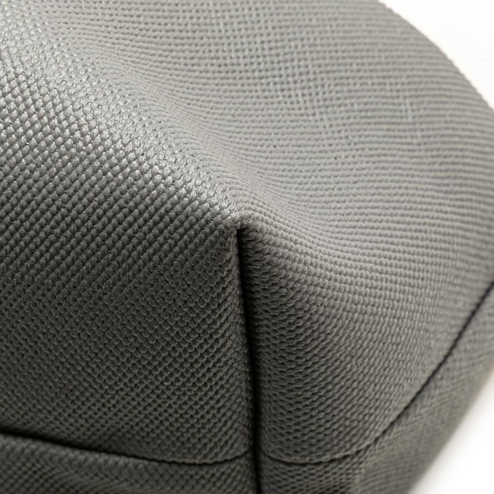 Gucci AB Gucci White with Gray Canvas Fabric Embossed Logo Tote Italy