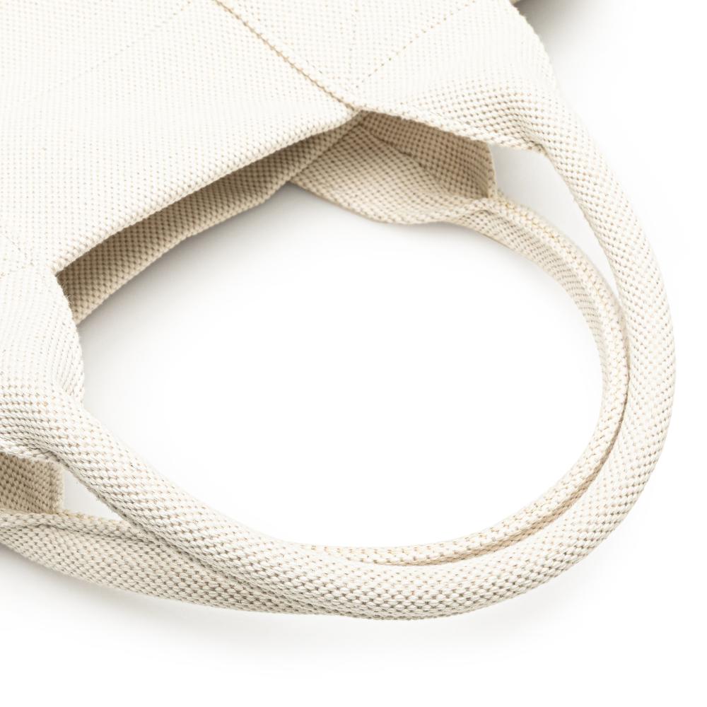 Gucci AB Gucci White with Gray Canvas Fabric Embossed Logo Tote Italy