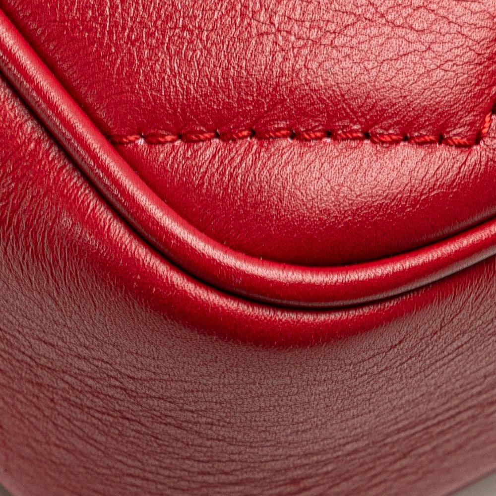 Gucci B Gucci Red Calf Leather Mini GG Marmont Matelasse Crossbody Italy