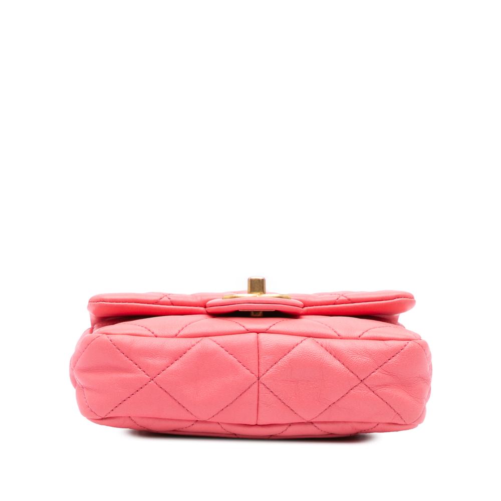 Chanel B Chanel Pink Lambskin Leather Leather Mini Quilted Lambskin Funky Town Flap Italy