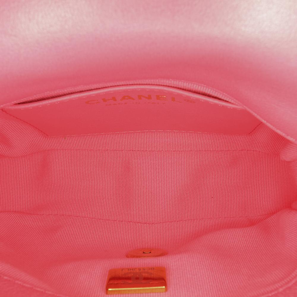 Chanel B Chanel Pink Lambskin Leather Leather Mini Quilted Lambskin Funky Town Flap Italy