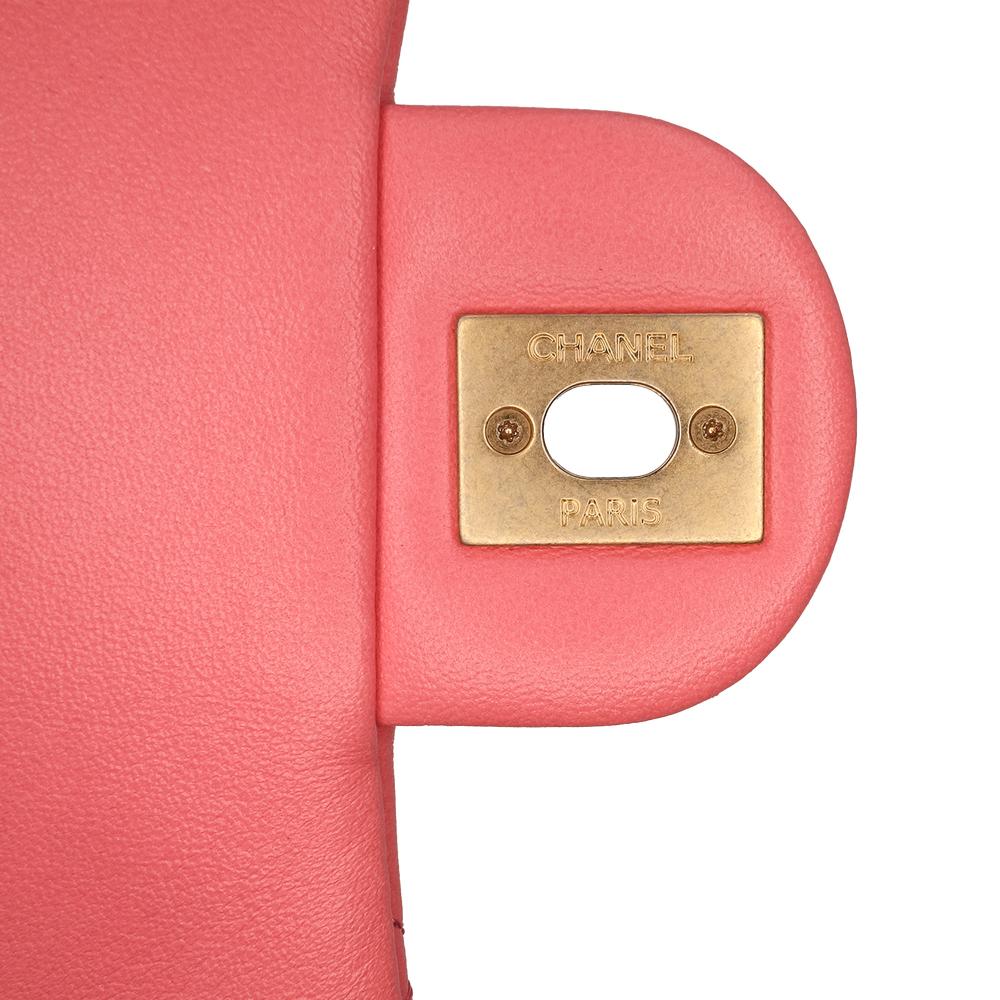 Chanel B Chanel Pink Lambskin Leather Leather Mini Quilted Lambskin Funky Town Flap Italy