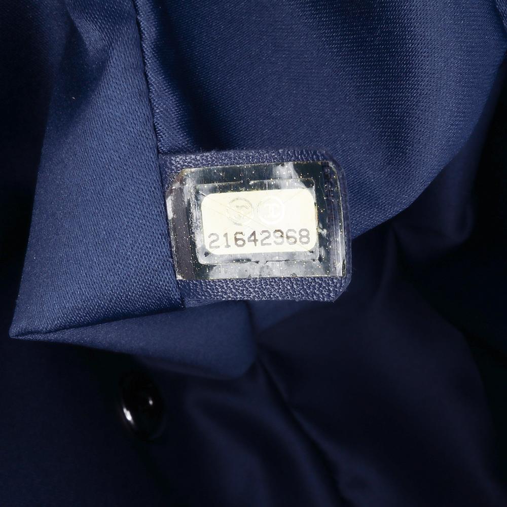 Chanel B Chanel Blue Dark Blue Lambskin Leather Leather Large Lambskin CC Crossing Flap Italy