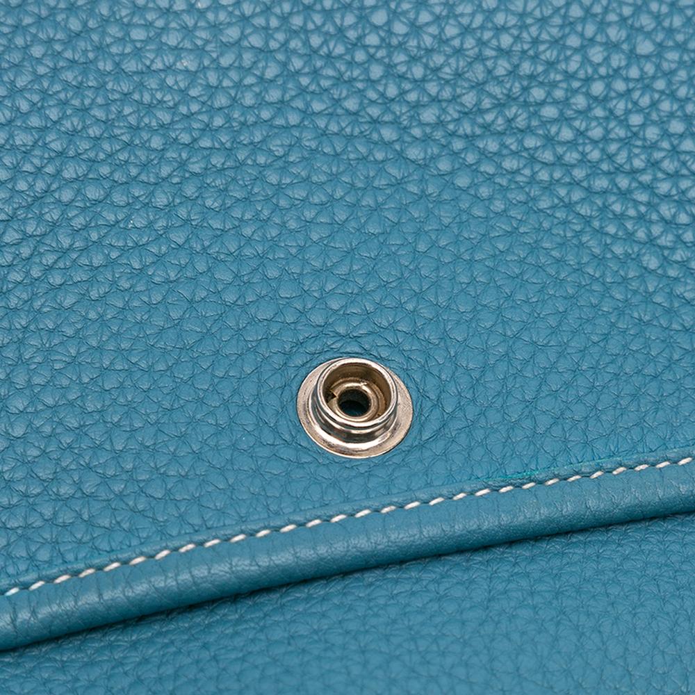 Hermès B Hermès Blue Peacock Calf Leather Clemence Evelyne III 29 France