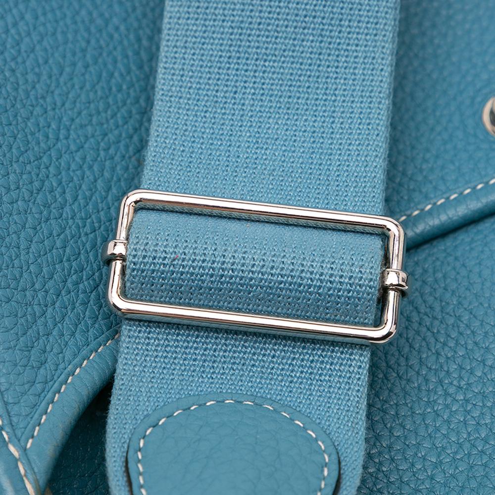 Hermès B Hermès Blue Peacock Calf Leather Clemence Evelyne III 29 France