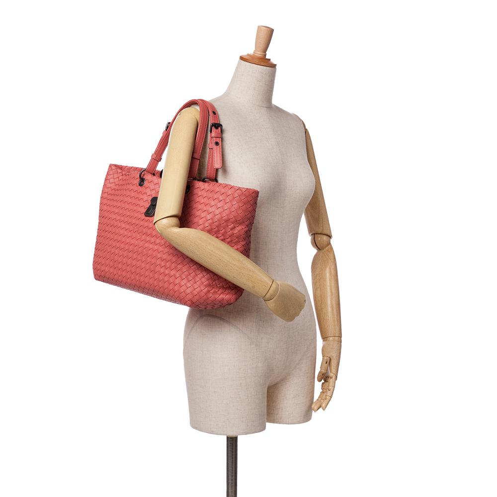 Bottega Veneta B Bottega Veneta Red Indian Red Nappa Leather Leather Medium Nappa Intrecciato Capri Tote Italy