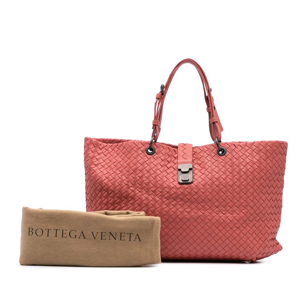 Bottega Veneta B Bottega Veneta Red Indian Red Nappa Leather Leather Medium Nappa Intrecciato Capri Tote Italy