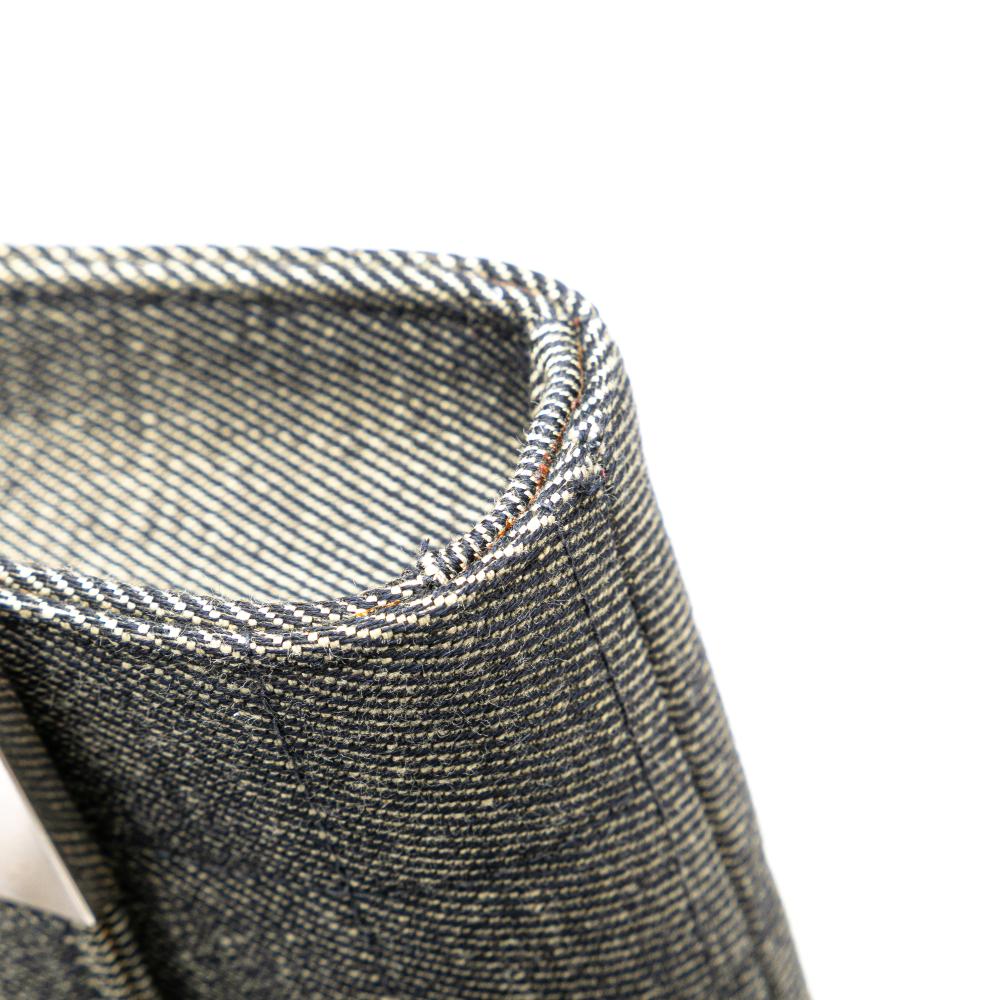 Chanel B Chanel Gray Denim Fabric CC Choco Bar Chain Flap France