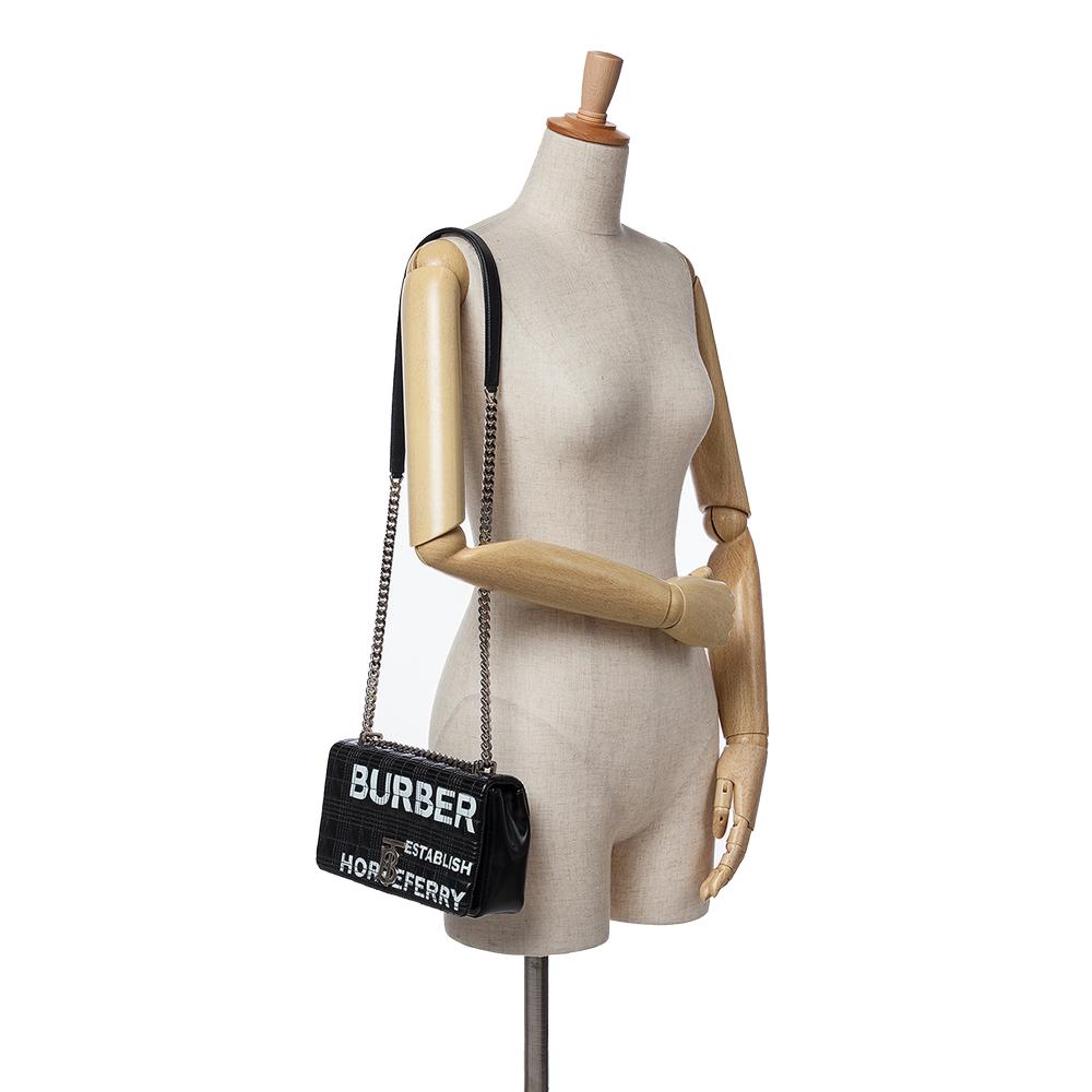 Burberry B Burberry Black Patent Leather Leather Small Patent Horseferry Lola Crossbody Italy