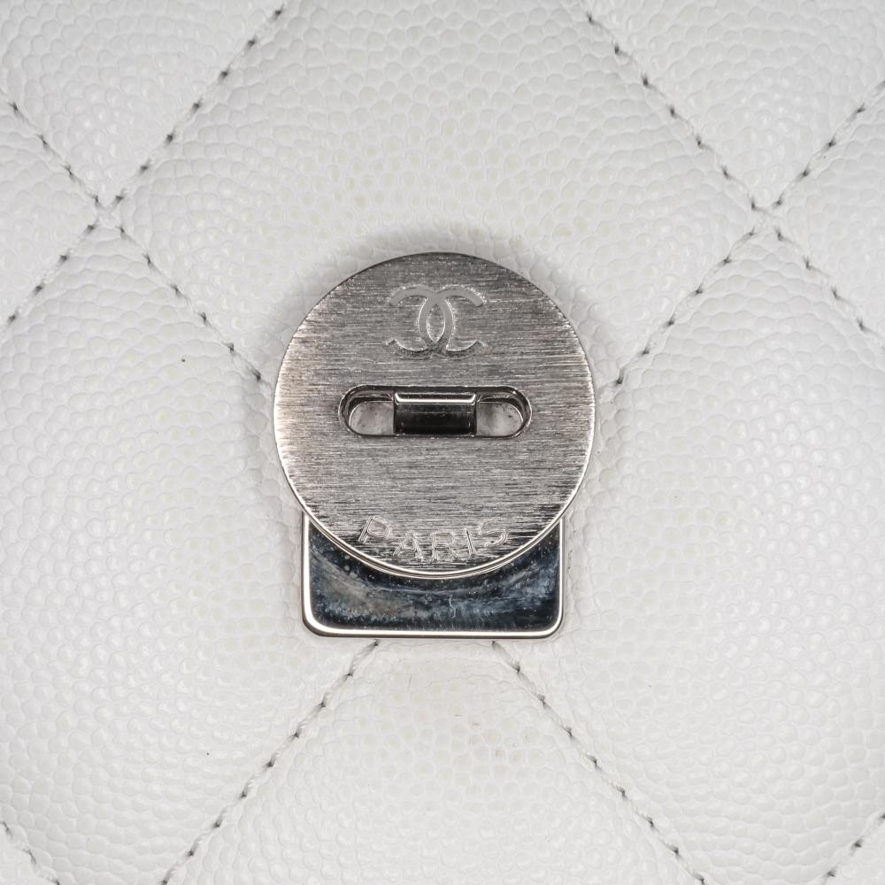 Chanel B Chanel White Caviar Leather Leather Medium Quilted Caviar My Everything Flap Italy