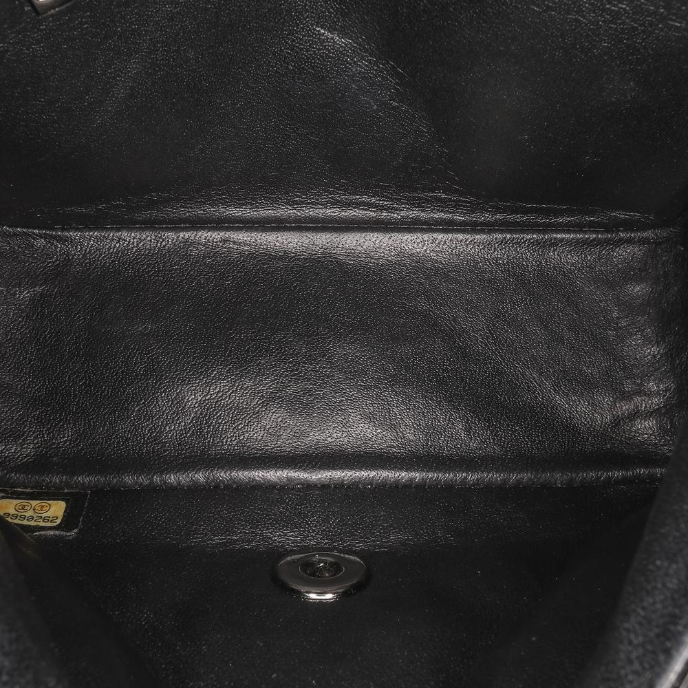 Chanel B Chanel Black Patent Leather Leather Mini Square Classic Patent Single Flap Italy