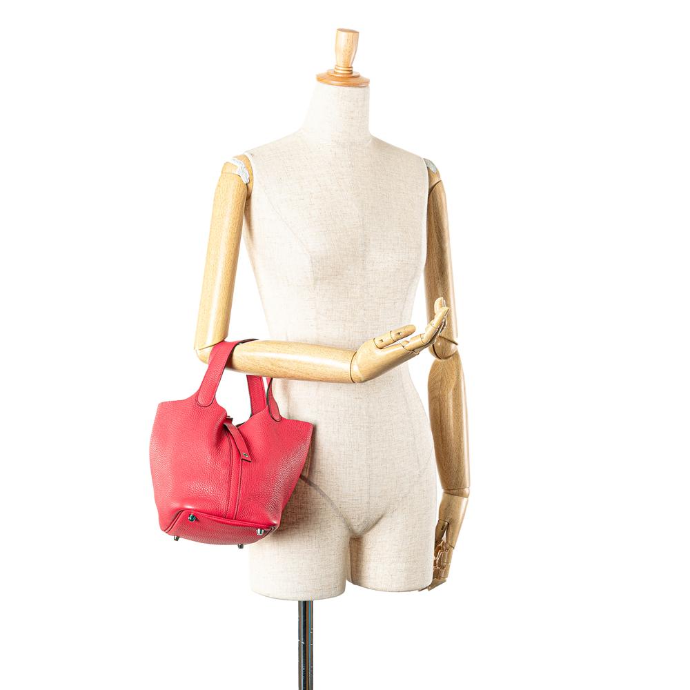 Hermès AB Hermès Pink Hot Pink Calf Leather Clemence Picotin Lock 18 France