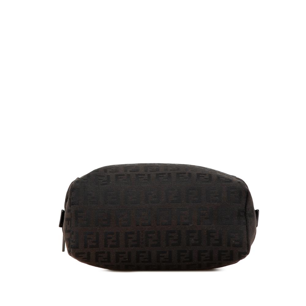 Fendi B Fendi Black Canvas Fabric Mini Zucchino Handbag Italy