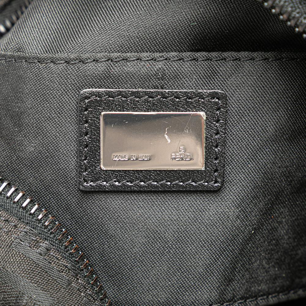 Fendi B Fendi Black Canvas Fabric Mini Zucchino Handbag Italy