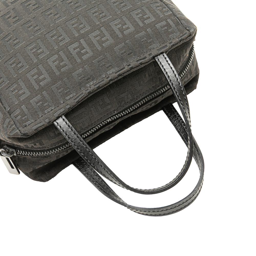 Fendi B Fendi Black Canvas Fabric Mini Zucchino Handbag Italy