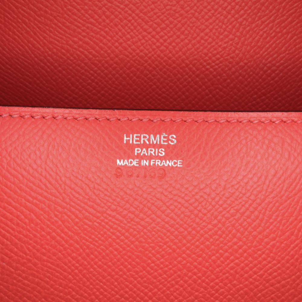 Hermès AB Hermès Red Calf Leather Epsom Cherche Midi Clutch 22 France