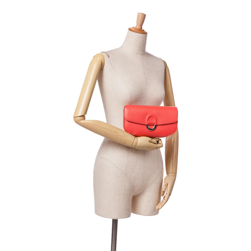 Hermès AB Hermès Red Calf Leather Epsom Cherche Midi Clutch 22 France