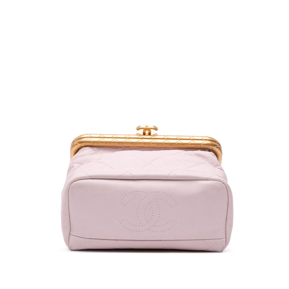 Chanel B Chanel Pink Light Pink Lambskin Leather Leather Quilted Lambskin My Crush Vanity Bag Italy