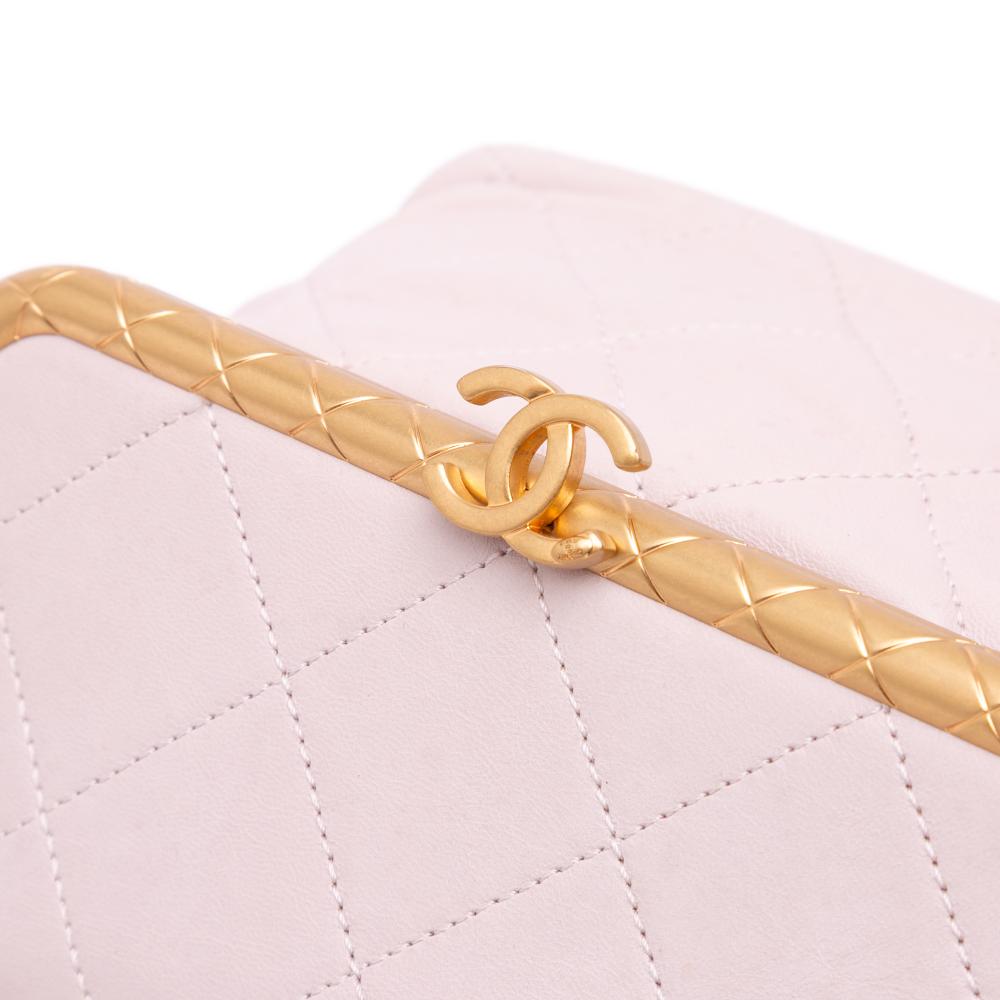 Chanel B Chanel Pink Light Pink Lambskin Leather Leather Quilted Lambskin My Crush Vanity Bag Italy