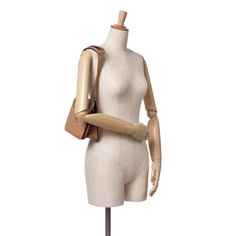 Fendi B Fendi Brown Calf Leather skin Vitello King Nubuck Pequin Karligraphy Pocket Shoulder Bag Italy