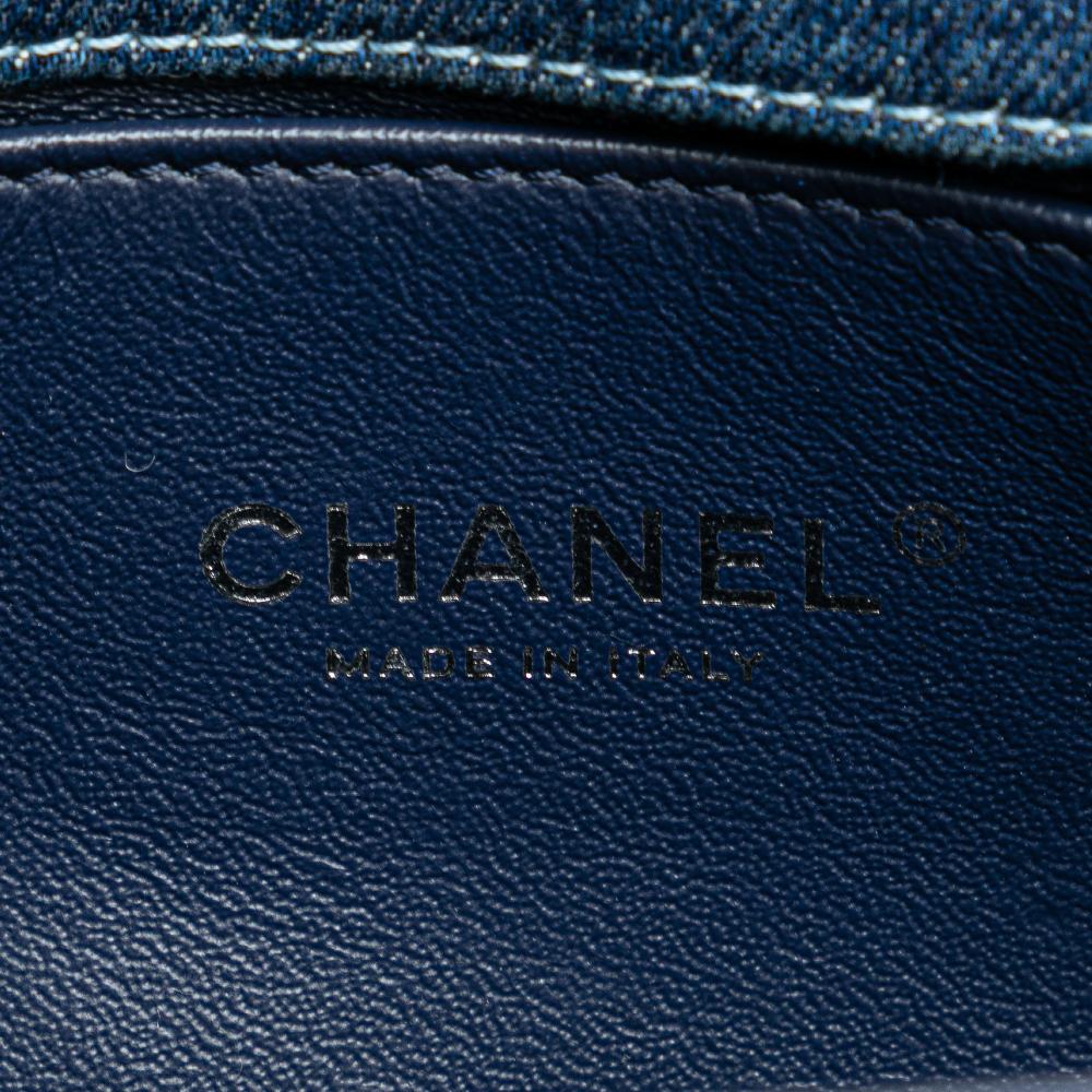 Chanel B Chanel Blue Denim Fabric Medium and Tweed Boy Bag Italy