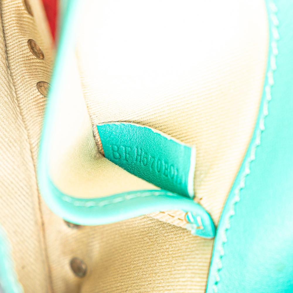 Valentino B Valentino Blue Turquoise Nappa Leather Leather Nappa Rockstud Bangle Clutch Italy