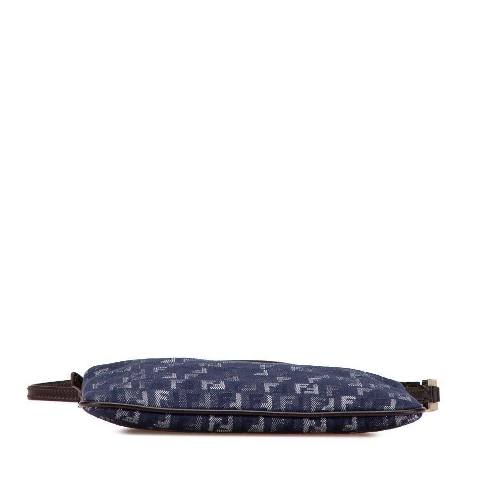 Fendi B Fendi Blue Dark Blue Denim Fabric Zucchino Crossbody Italy