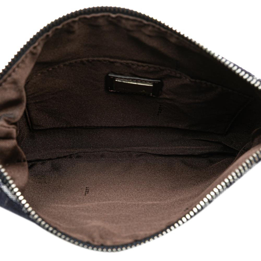 Fendi B Fendi Blue Dark Blue Denim Fabric Zucchino Crossbody Italy