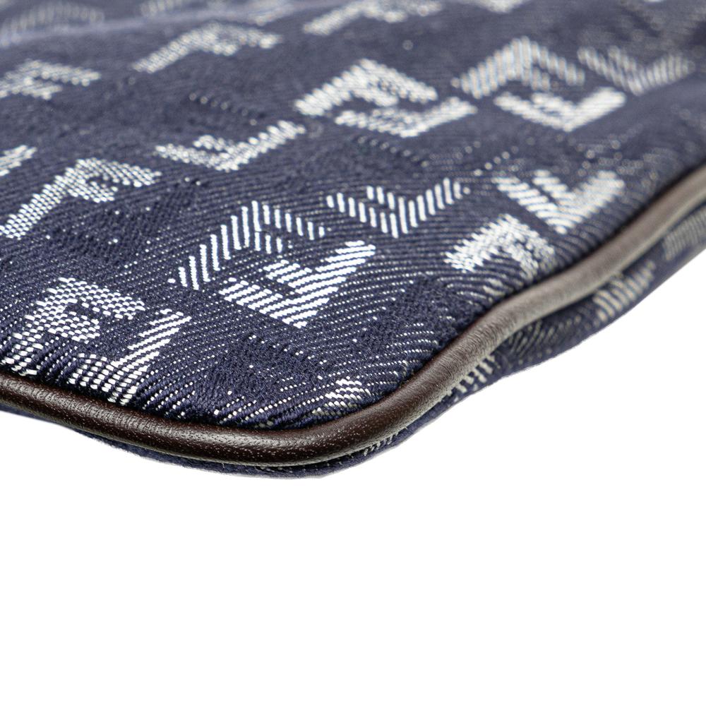 Fendi B Fendi Blue Dark Blue Denim Fabric Zucchino Crossbody Italy
