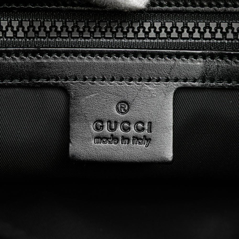 Gucci B Gucci Black Canvas Fabric Techno Web L Aveugle Par Amour Embroidered Belt Bag Italy