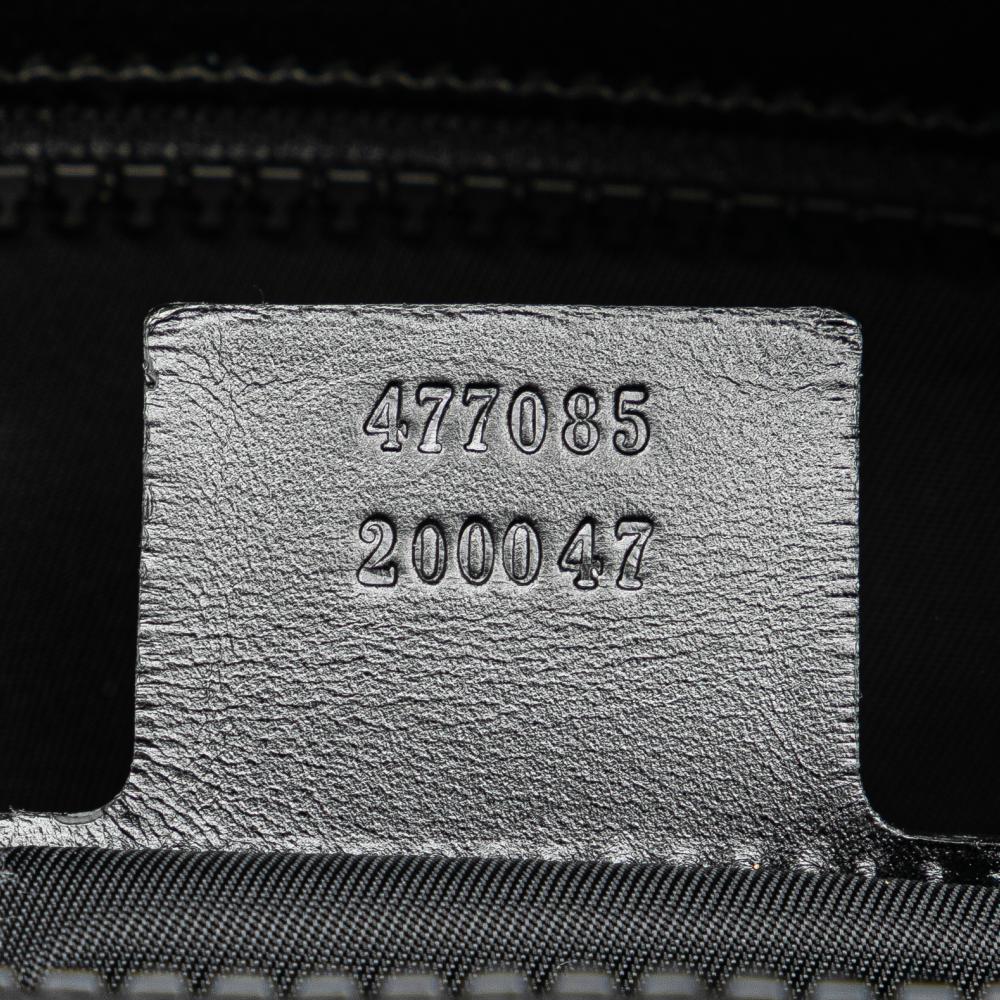 Gucci B Gucci Black Canvas Fabric Techno Web L Aveugle Par Amour Embroidered Belt Bag Italy