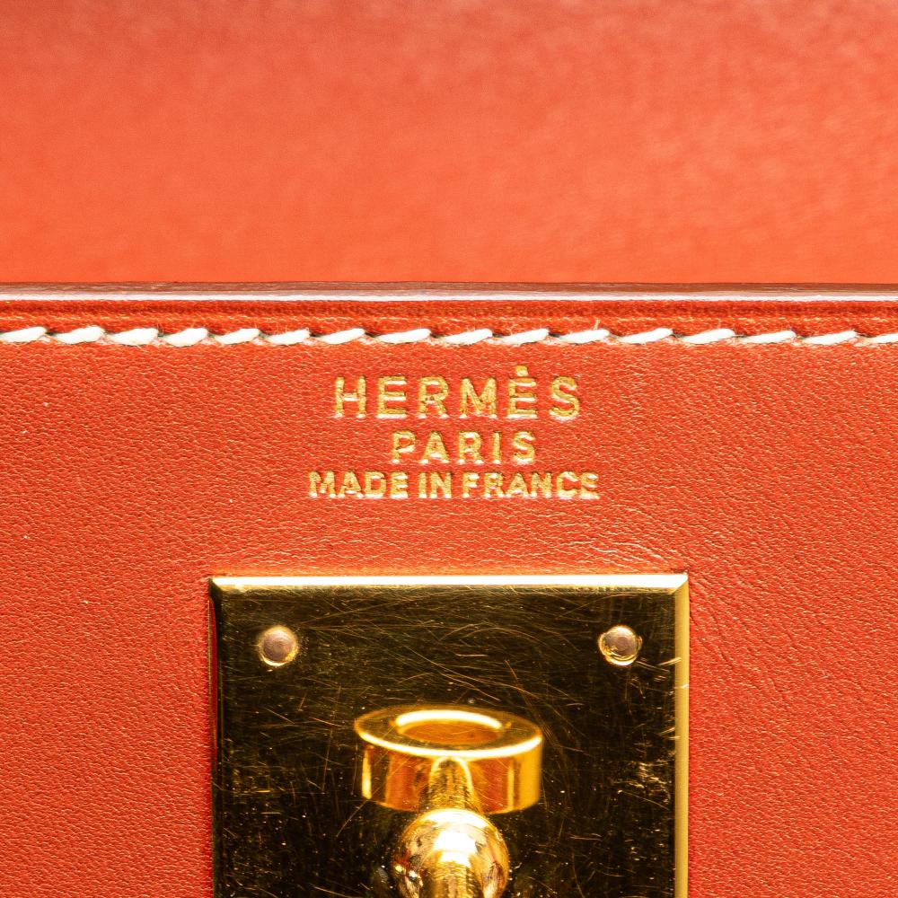 Hermès B Hermès Red Calf Leather Box Kelly Retourne 32 France