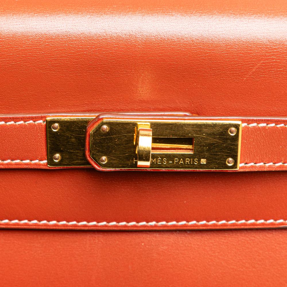 Hermès B Hermès Red Calf Leather Box Kelly Retourne 32 France