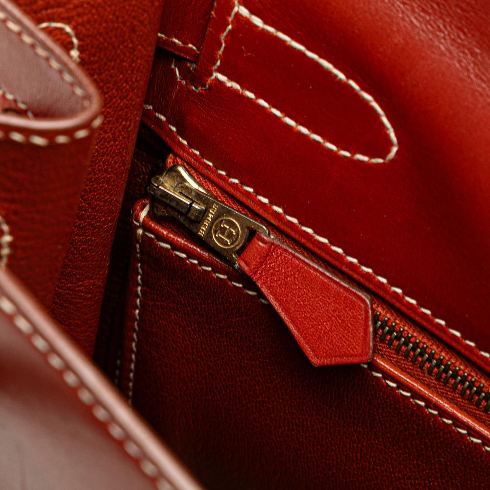Hermès B Hermès Red Calf Leather Box Kelly Retourne 32 France