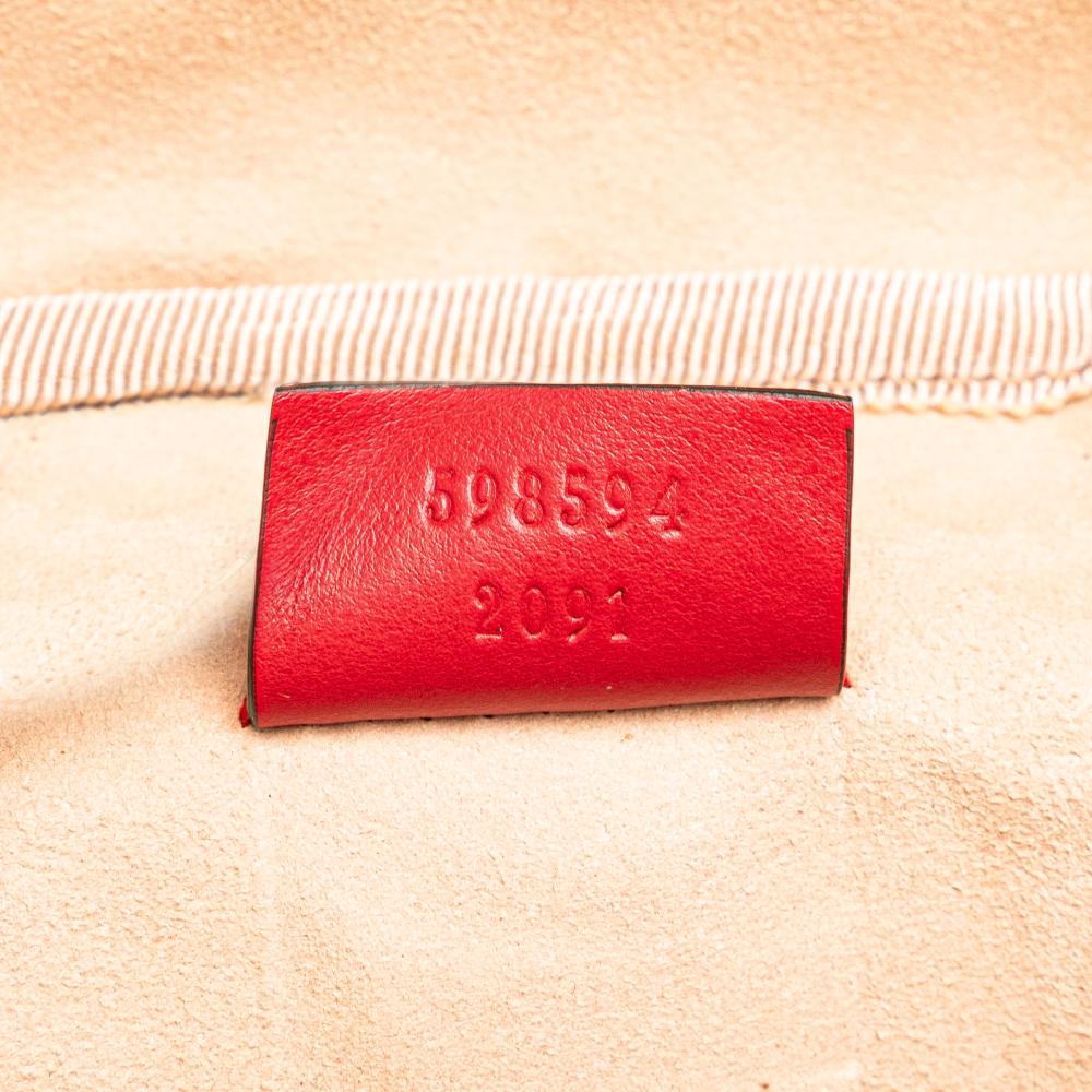 Gucci B Gucci Red Calf Leather GG Marmont Round Matelasse Backpack Italy