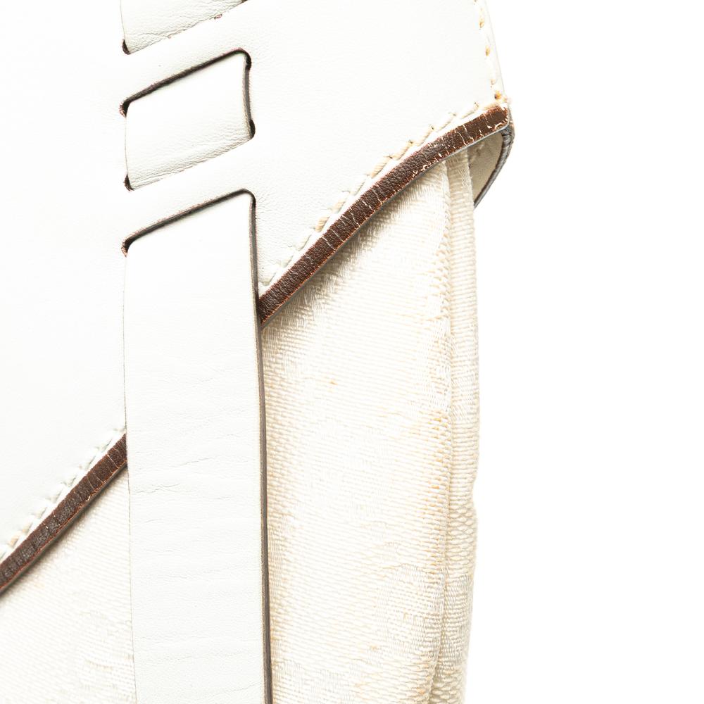 Gucci AB Gucci White Canvas Fabric GG Hobo Italy