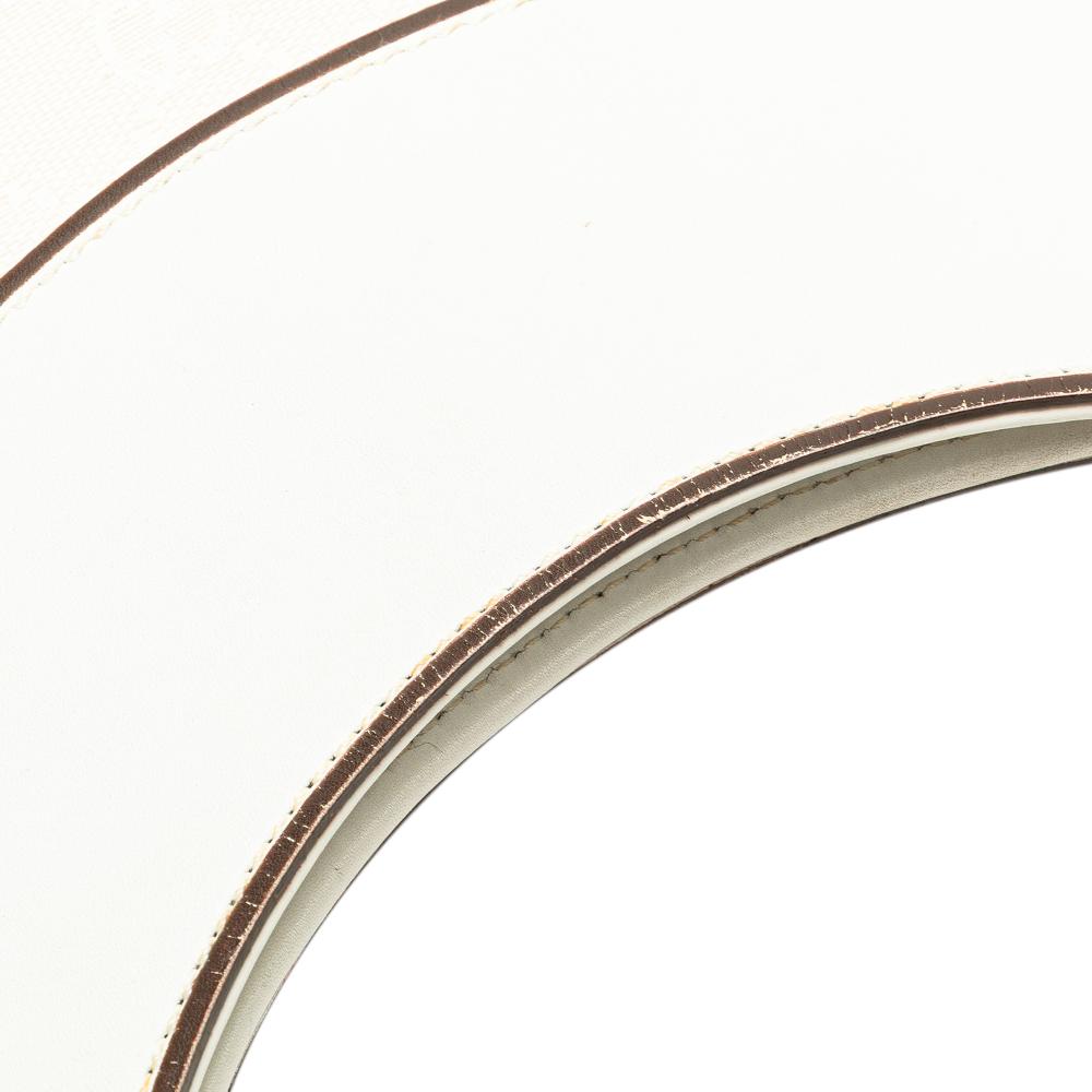 Gucci AB Gucci White Canvas Fabric GG Hobo Italy