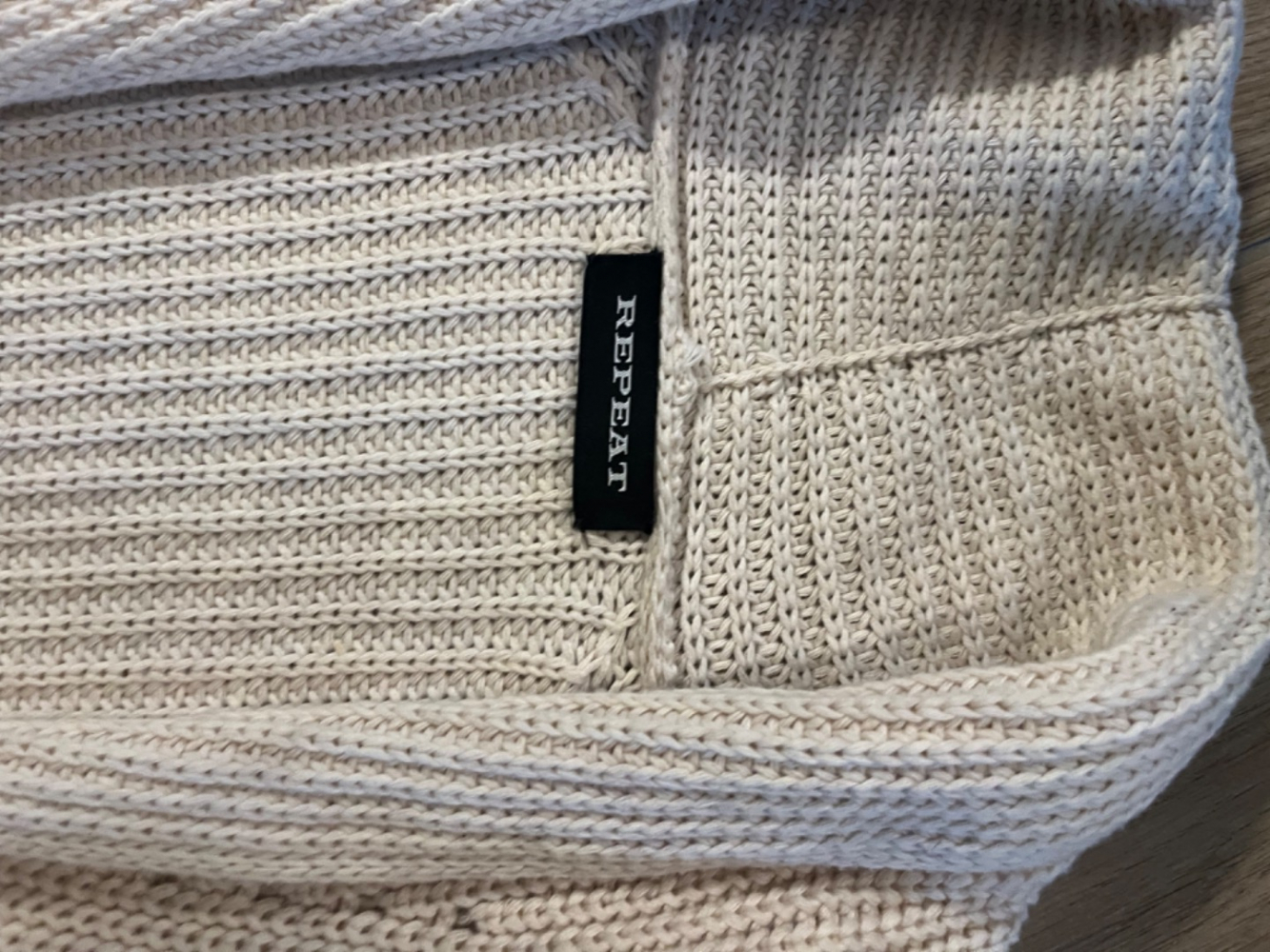 Repeat Long beige cardigan