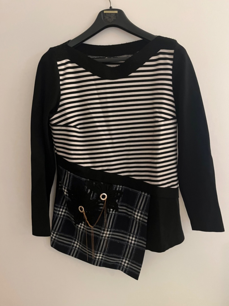 Bleu Blanc Rouge plaid-effect top